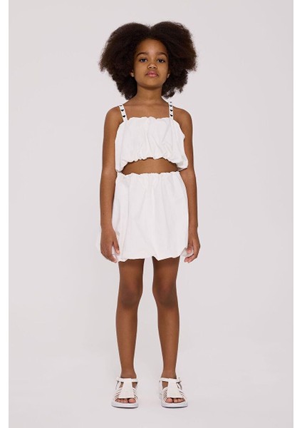 Bg Store Kız Çocuk Beyaz Etek