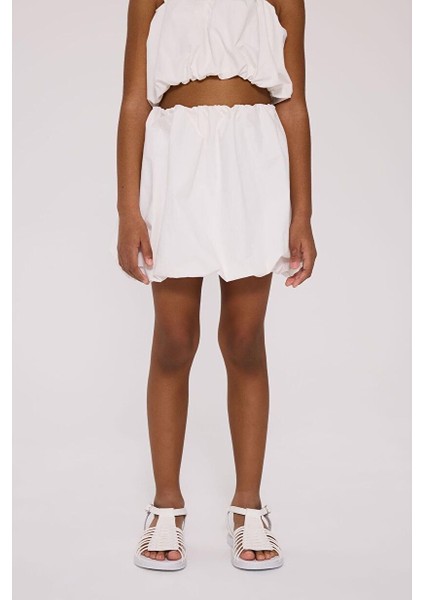 Bg Store Kız Çocuk Beyaz Etek