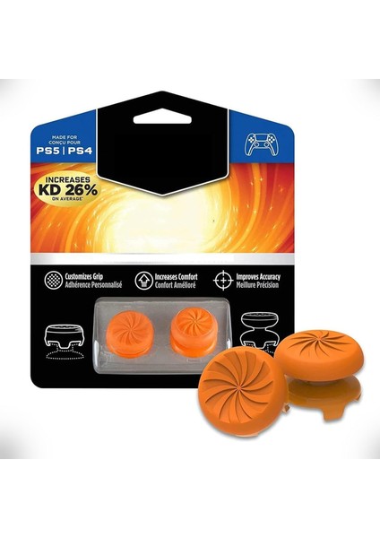 Thumbstick Extender, Uyumlu Kumanda Kavrama Performansı, 4 ve 5 Için Purple Performans Thumbstickleri, Temalı Thumbstick Kapakları (Turuncu)