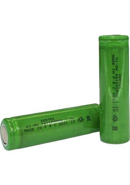 1.2V 1600 Mah - Aa - Ni-Mh Şarjlı Pil - Başsız / Flat Head