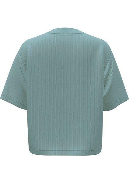 62426322 Classıcs Mock Neck Tee Turkuaz Kadın Yuvarlak Yaka Normal Kalıp T-Shirt fiyatları