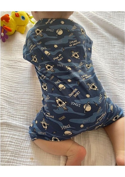 Kısa Kollu Pijama Tulum - Space (Uzay Temalı)