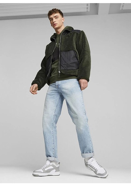 Siyah Erkek Normal Düz Mont 67538531 Sherpa Hybrid Jacket