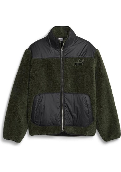 Siyah Erkek Normal Düz Mont 67538531 Sherpa Hybrid Jacket