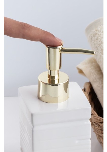 3206 Seramik Sıvı Sabunluk - Tezgah Üstü Banyo Mutfak Lavabo Sabunluğu - 275 Cc-Beyaz fiyatları