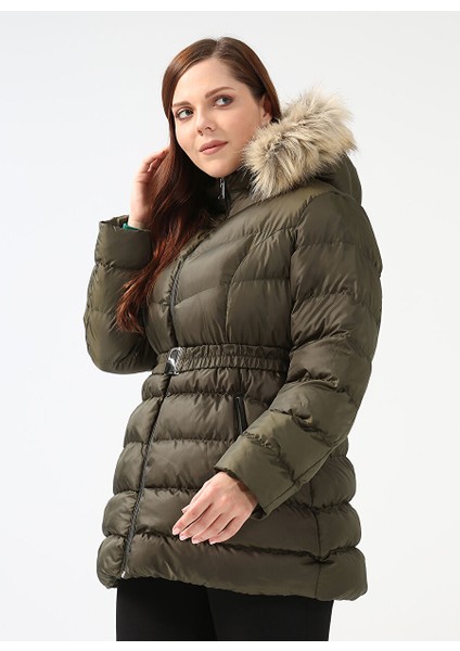 Haki Kadın Kürklü Mont 22KSL6022