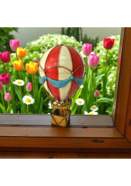Jayland Retro Metal Sıcak Hava Balonu Biblo – Orta Boy Dekoratif Obje – 21x21x35 cm modelleri