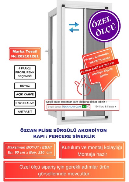 💥En90 x Boy210 cm beyaz Plise Sürgülü Sineklik | Akordiyon Kayar Kapı Sineklik 🚪 Demir, Ahşap, Çelik, Pimapen Kapılara Uyumlu 🦟 Yaz Fırsatı! ❌ Sineklere Son 🛒 Hemen Sepete Ekle!