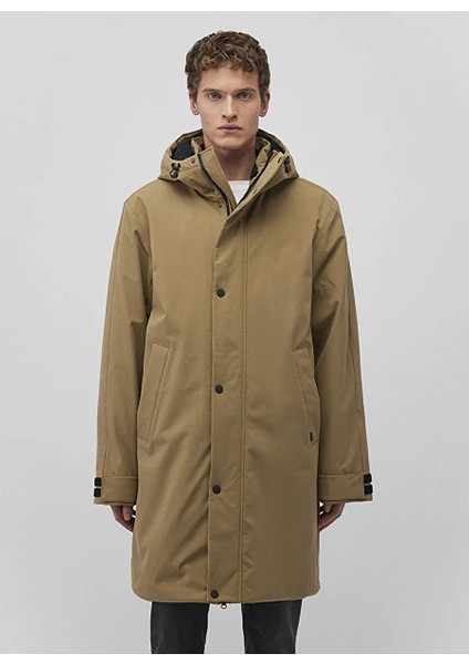 Yeşil Erkek Kapüşon Düz Mont M0110471-70377_KAPÜŞONLU Parka modelleri