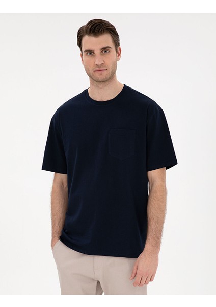 Lacivert Comfort Fit Basic Tişört