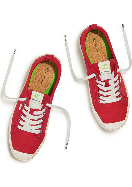 100103R01W-OCA Low Canvas Sneaker Kırmızı Kadın Lifestyle Ayakkabı