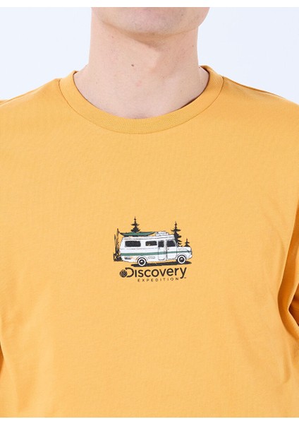 Turuncu Erkek Bisiklet Yaka Relaxed Fit Baskılı T-Shirt D4SM-TST3258 fırsatları
