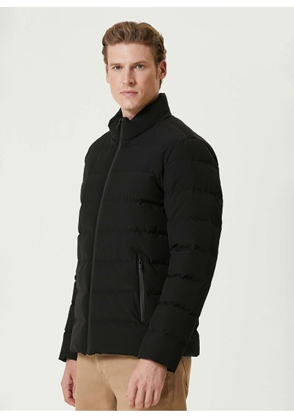 Dik Yaka Slim Fit Kapitone Siyah Erkek Mont 1091818 fırsatları