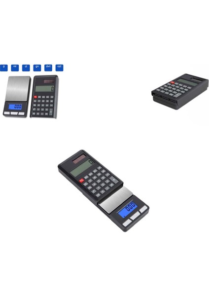 Kızaklı Ayrılabilir Hesap Makineli Dijital Hassas Terazi Takı Mücevher Vb. LCD Ekran Elektronik Terazisi Kuyumcu Laboratuvar Vb. Tartısı (Max: 500 Gr.)