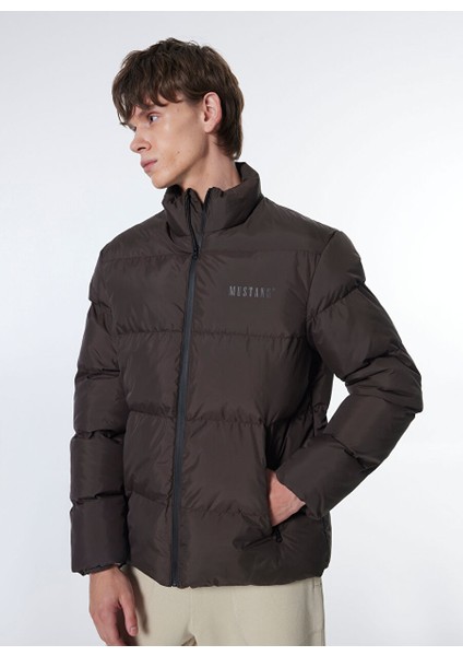 Koyu Kahve Erkek Dik Yaka Normal Kalıp Puffer Mont M4WM-MNT 1804 modelleri