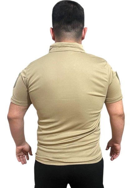 Taktik Tshirt Polo Yaka Kısa Kol Bej Renk fiyatları