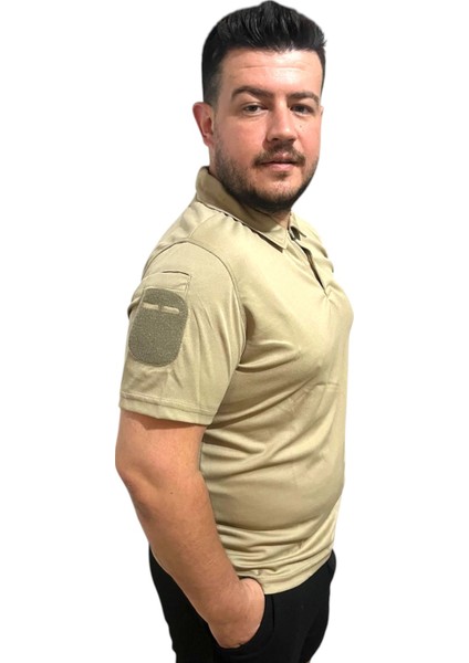 Taktik Tshirt Polo Yaka Kısa Kol Bej Renk fırsatları