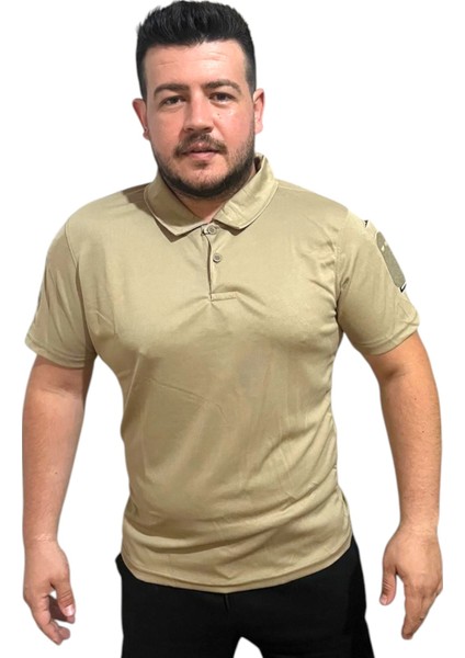 Taktik Tshirt Polo Yaka Kısa Kol Bej Renk indirimleri
