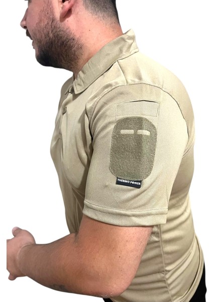 Taktik Tshirt Polo Yaka Kısa Kol Bej Renk