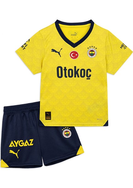 Sarı Erkek Çocuk Kapüşonlu Uzun Kollu Uzun Lastikli Fenerbahçe Eşofman Takımı 77201004 Fsk Away Minikit
