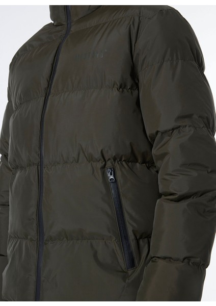 Koyu Yeşil Erkek Dik Yaka Normal Kalıp Puffer Mont M4WM-MNT 1804 fırsatları