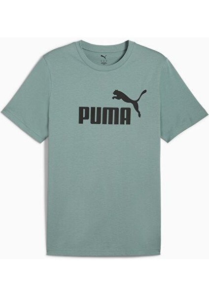 68253330 Ess No. 1 Logo Tee (S) Gre Siyah Yuvarlak Yaka Regular Fit Baskılı Erkek T-Shirt