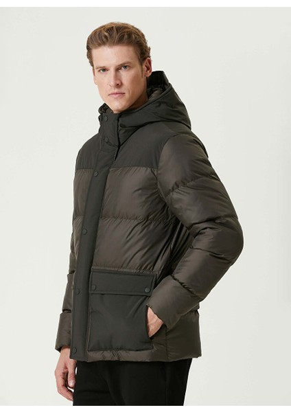 Haki Erkek Slim Fit Kapitone Mont 1091816