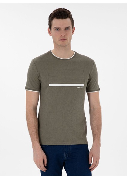 Haki Erkek Slim Fit T-Shirt Kıko