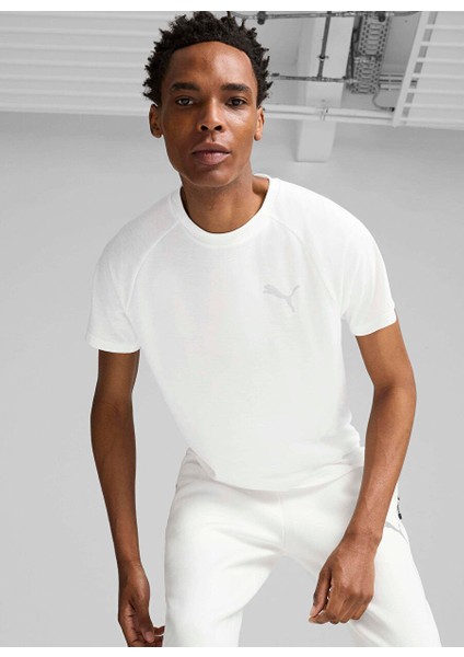 Beyaz Erkek Normal Düz T-Shirt 68169702 Evostrıpe Tee