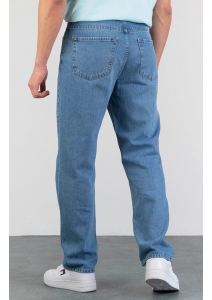 Erkek Asit Yıkama Buz Mavi Bol Paça Jean Kot Baggy Pantolon modelleri