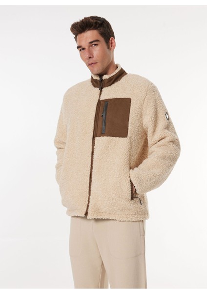 Kırık Beyaz Erkek Dik Çift Taraflı Relaxed Düz Sweatmont D4WM-SWT3289
