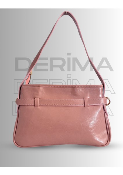 Kadın Pastel Omuz Çantası - Altın Detaylı, Şık ve Minimal Tasarım