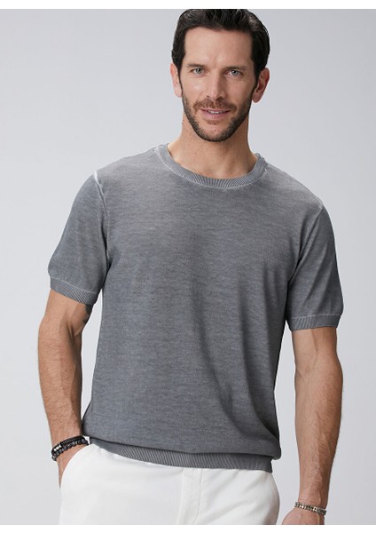 Antrasit Erkek Comfort Fit T-Shirt 1094656