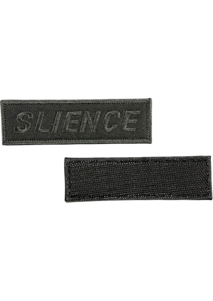 Siyah Zemin Slience Yazılı Nakış Patch Peç - 10X3 cm fiyatları