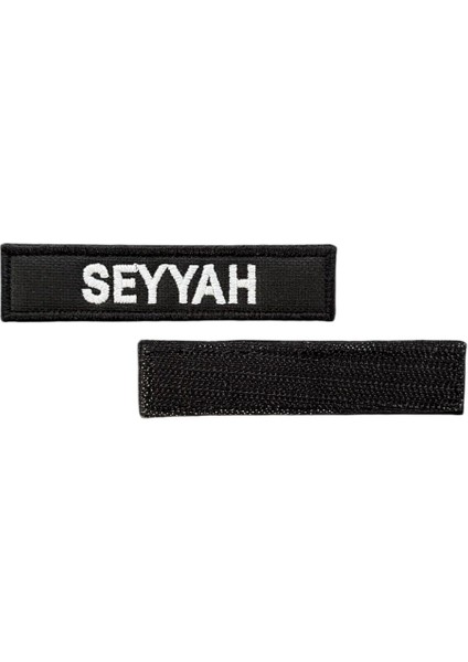 Siyah Zemin Seyyah Yazılı Nakış Patch - 9.5x2 cm fiyatları