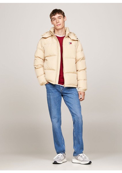 Alaska Puffer Ext Kapüşonlu Nakışlı Bej Erkek Mont DM0DM19537AB9TJM