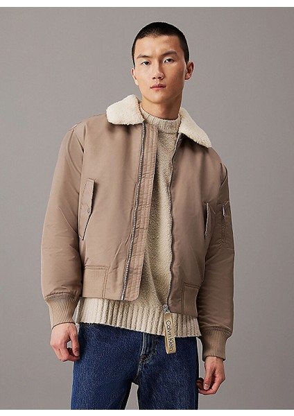 Avıator Sherpa Jacket Taş Erkek Mont J30J326108PAV