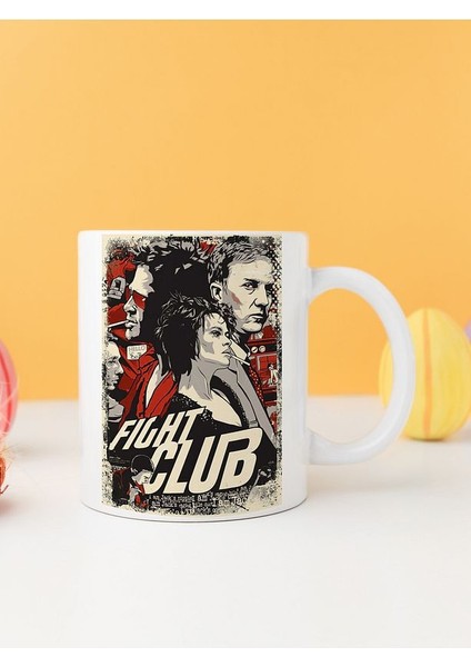 Fight Clup Retro Baskılı Kupa Bardak