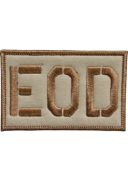 Bej Zemin Eod Nakış Patch Peç - 9x5 cm