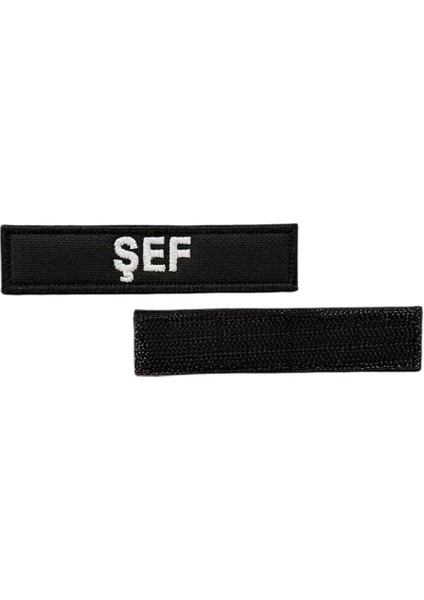 Siyah Zemin Şef Yazılı Nakış Patch - 9.5x2 cm fiyatları