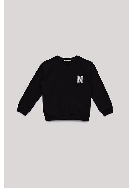 Basic Erkek Çocuk Siyah Sweatshirt