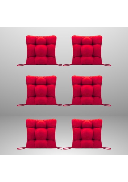 Sandalye Minderi 45X45 cm 6'lı Bordo