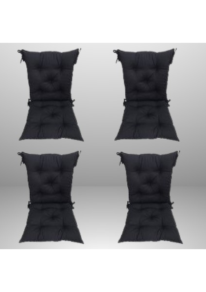 Sırtlı Sandalye Minderi 40X85 cm Siyah