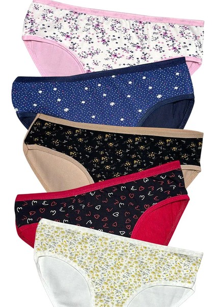 5'li Kadın Desenli Pamuklu Bato Külot fiyatları