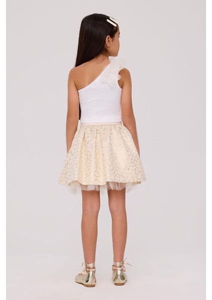 Bg Store Kız Çocuk Gold Etek