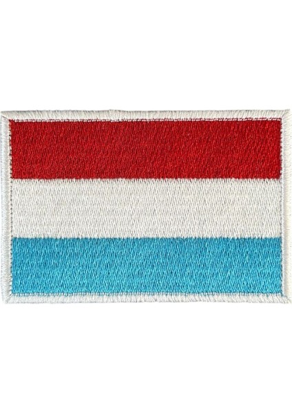 Lüksemburg Bayrağı Nakış Patch Peç - 8x5 cm