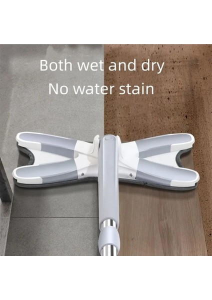 Kendinden Sıkmalı Kelebek Mop, Hafif ve Pratik Temizlik Aracı, Gri Renk