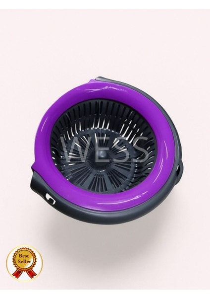 Mor Döner Başlıklı Temizlik Seti, Sıkma Aparatı ile Kolay ve Hızlı Temizlik