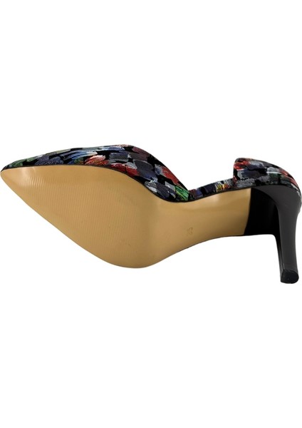 27448 Baskılı Deri Stiletto Kadın Ayakkabı modelleri