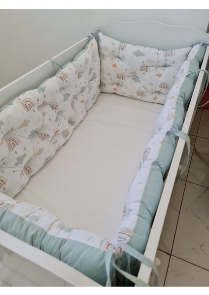 80X140 Beşik Uyumlu 4 Parça Beşik Kenar Koruma Takımı – %100 Pamuk – Yıkanabilir fırsatları